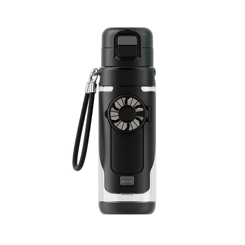 Fuquan fan-shaped water bottle, high-value design, 2026 summer new style, cooling sports water bottle, student-specific portable cup.